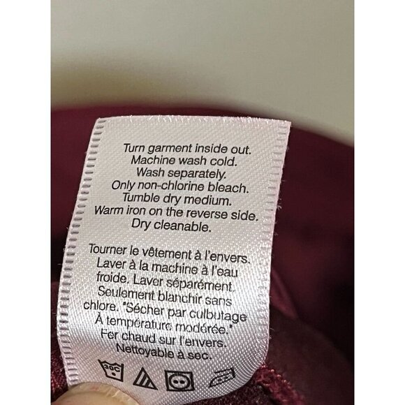 Coldwater Creek Suede Pant 12 Red Wide Leg Festive Classic Chic Preppy Holiday - Picture 10 of 11